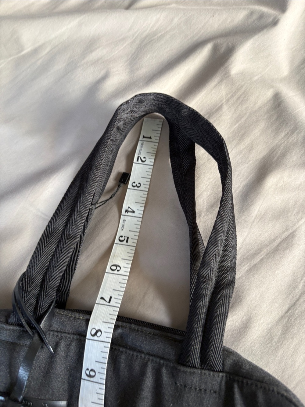 PRADA SPORT Handbag B9337 Black Dark Gray Canvas Logo Shoulder Bag Handheld - Picture 15 of 16